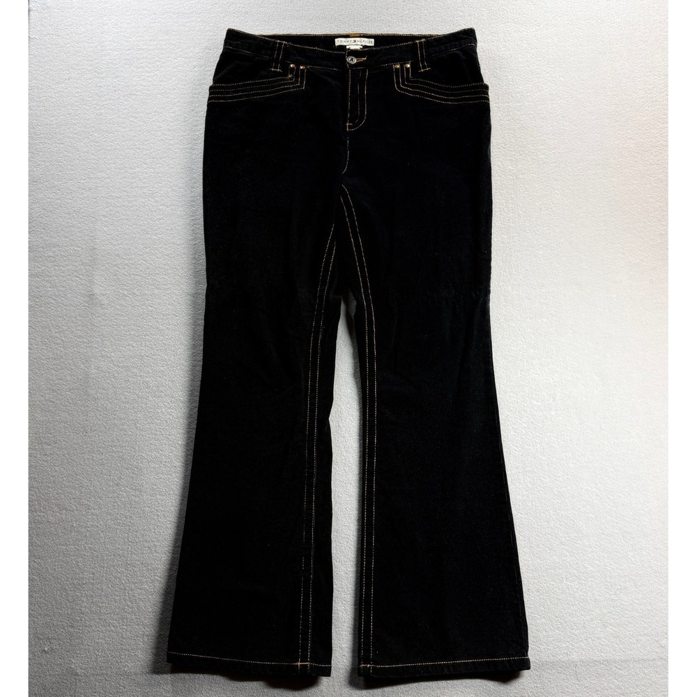 Tommy Hilfiger Pants Womens 14 Black Hipster Boot Corduroy 36x32